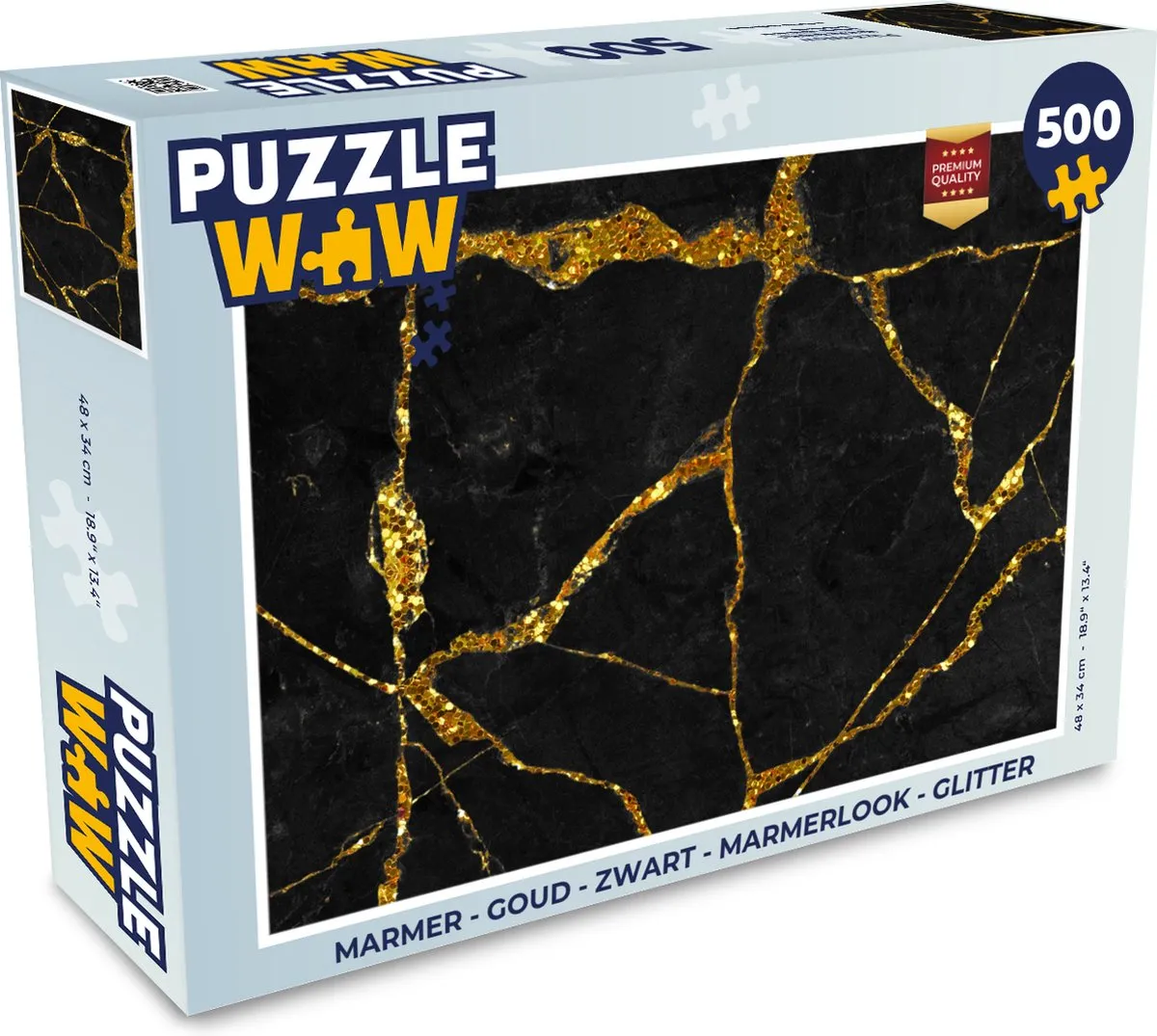 PuzzleWow Marmerlook Legpuzzel 500 Stuks - Multicolor