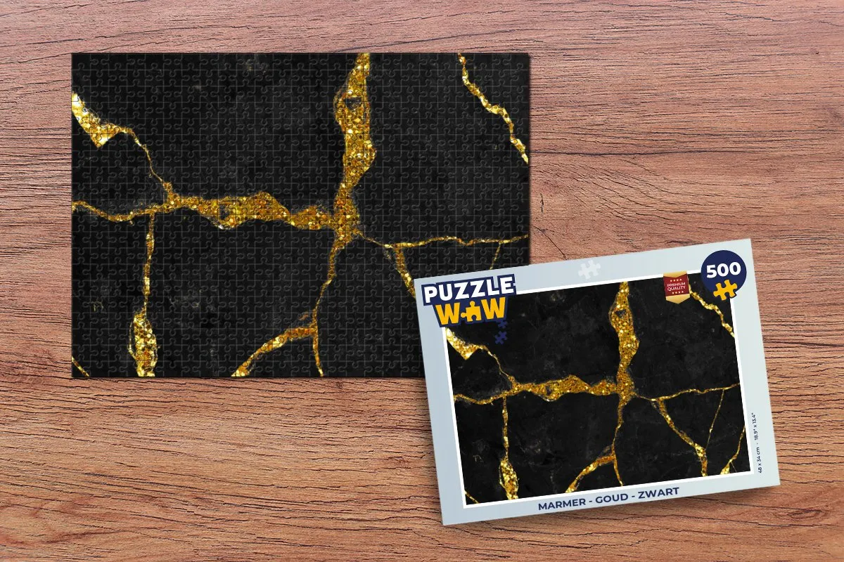 PuzzleWow Marmerlook Legpuzzel 500 Stuks - Multicolor