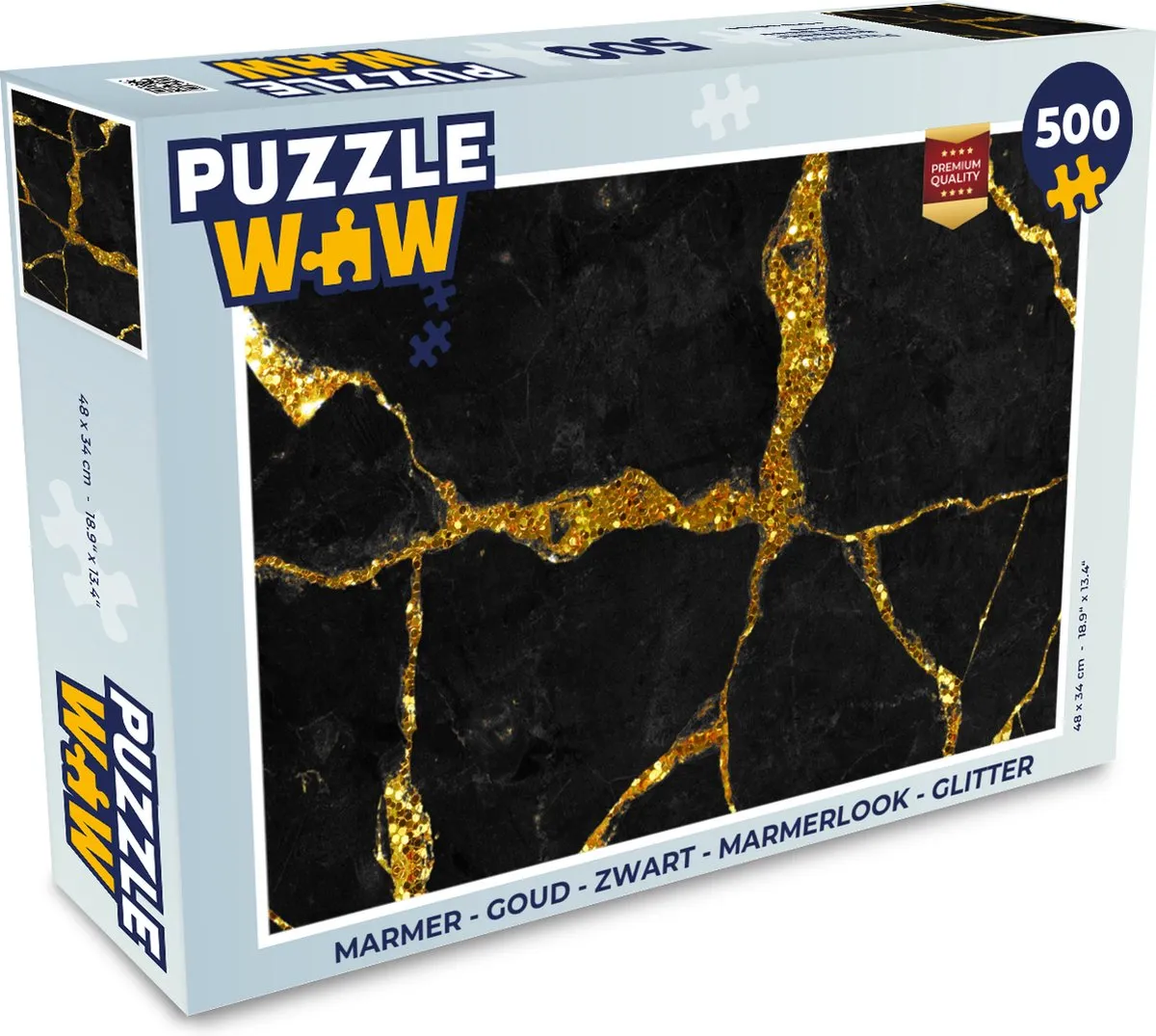 PuzzleWow Marmerlook Legpuzzel 500 Stuks - Multicolor