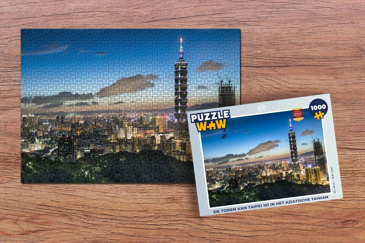 PuzzleWow Taipei 101 Legpuzzel 1000 Stuks - Multicolor