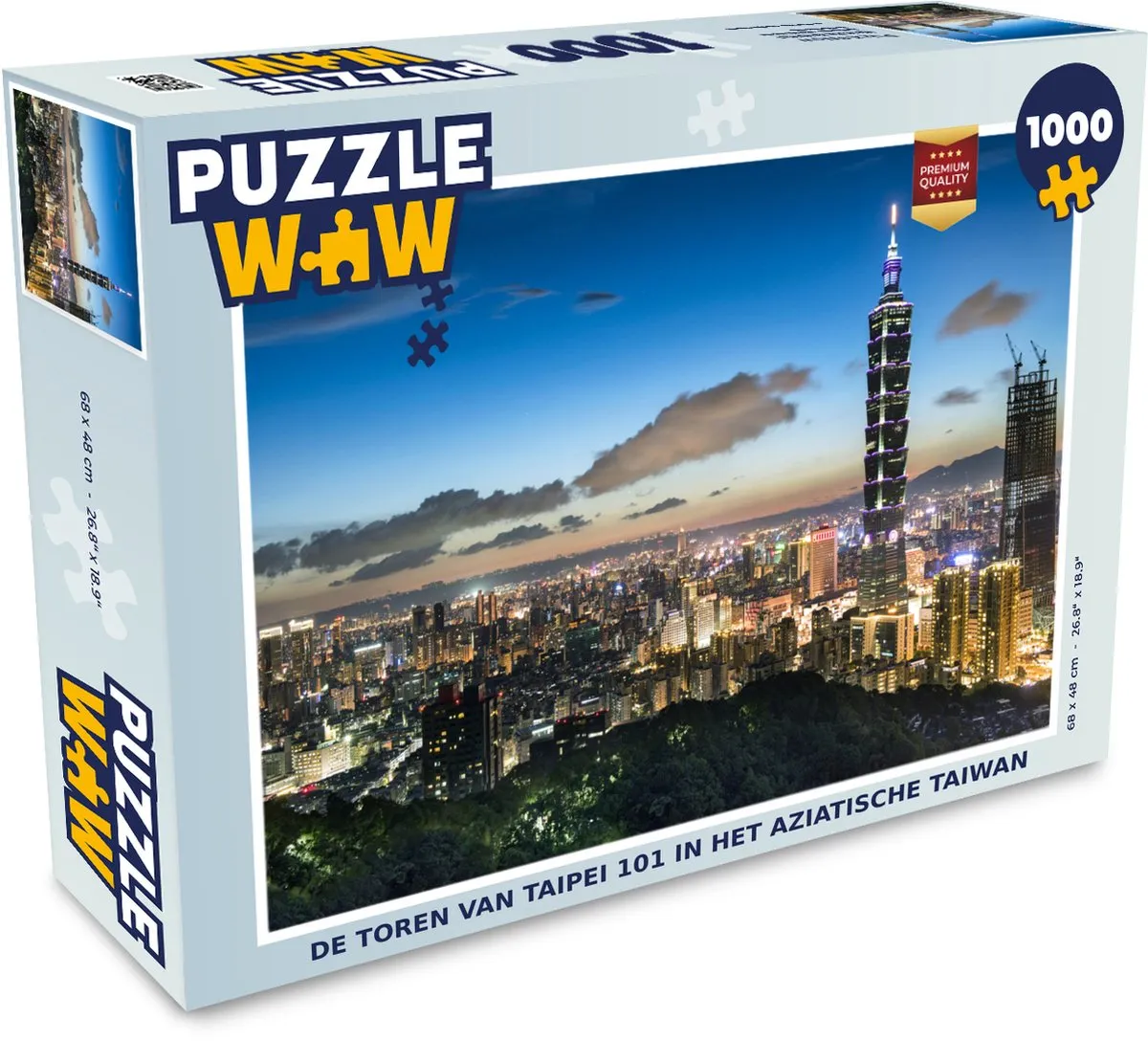 PuzzleWow Taipei 101 Legpuzzel 1000 Stuks - Multicolor