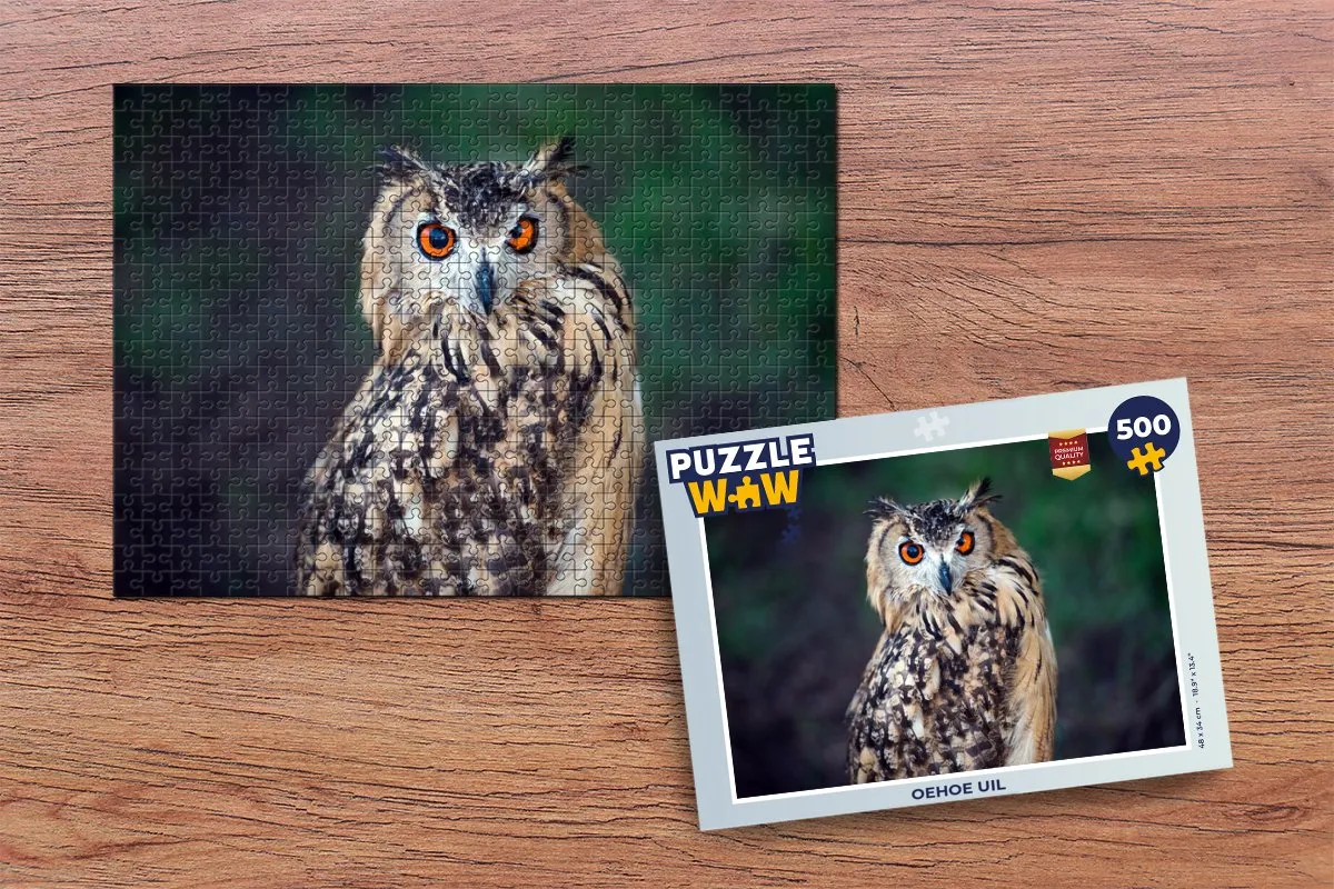 PuzzleWow Oehoe Uil Legpuzzel 500 Stuks - Multicolor