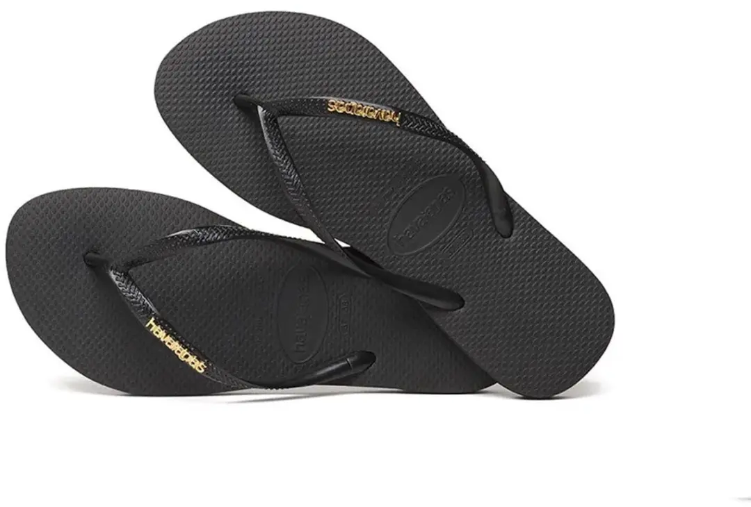 Havaianas Teenslipper Slim Logo Metallic - Zwart/Goud - afbeelding 5 van 6