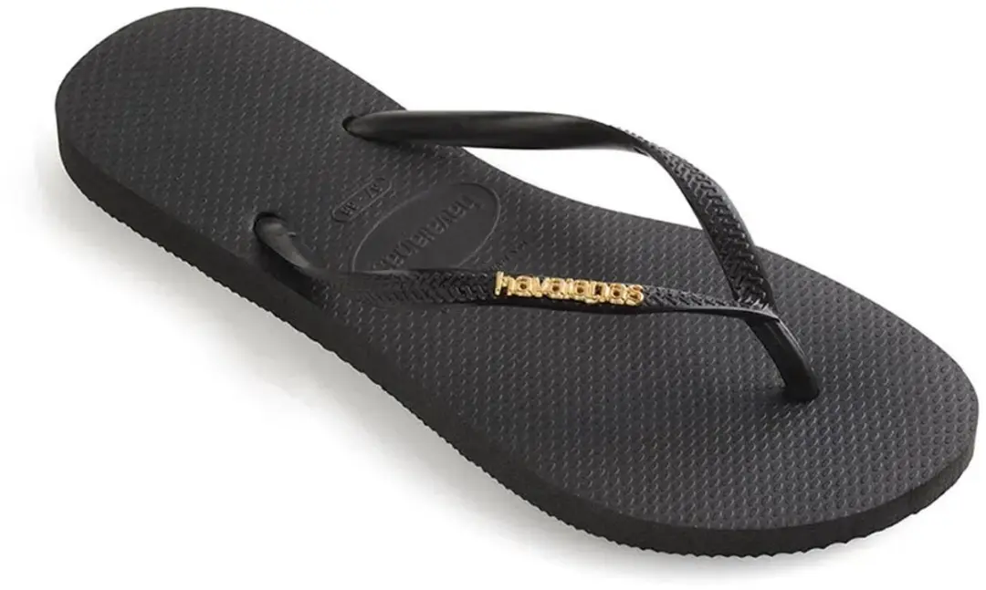 Havaianas Teenslipper Slim Logo Metallic - Zwart/Goud - afbeelding 2 van 6