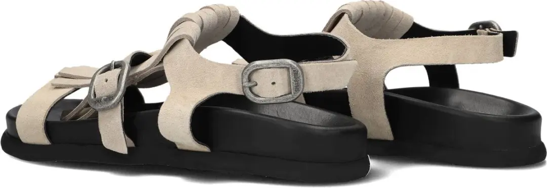 Shabbies Amsterdam Inga Fringes Sandaal - Suéde Taupe 37 - afbeelding 6 van 6