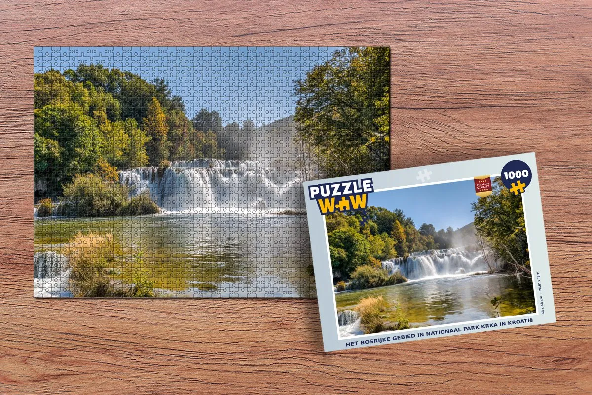 PuzzleWow Het bosrijke gebied Nationaal Park Krka Legpuzzel 1000 Stuks