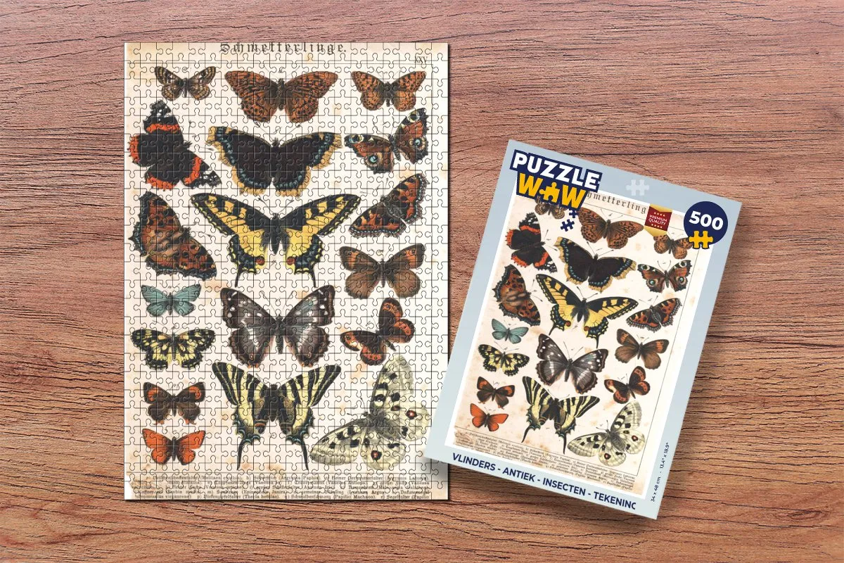 PuzzleWow Vlinders Legpuzzel 500 Stuks - Multicolor