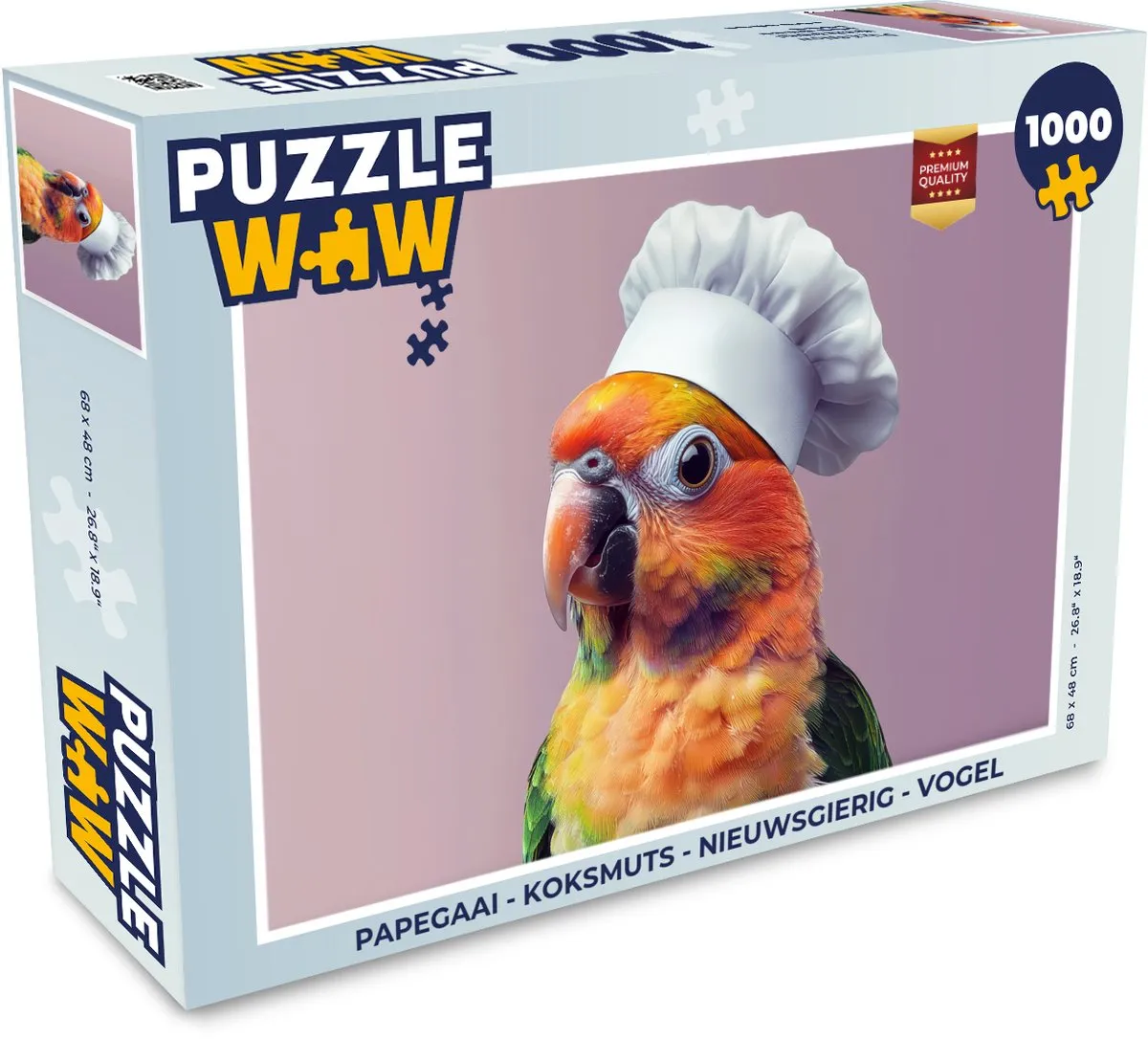 PuzzleWow Papegaai Koksmuts Legpuzzel 1000 Stuks - Roze