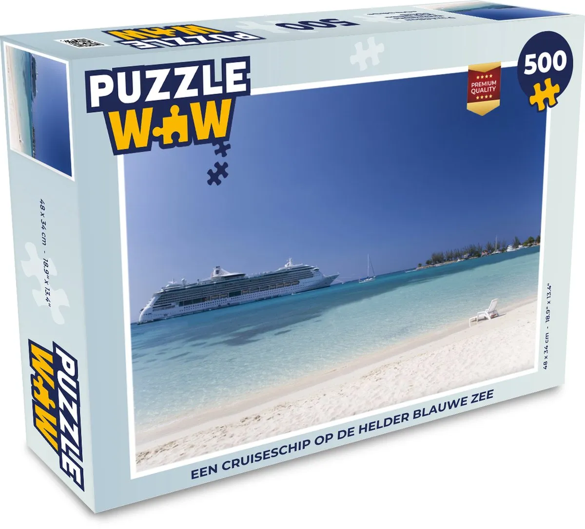 PuzzleWow Legpuzzel 500 Stuks - Cruiseschip op zee - Multicolor