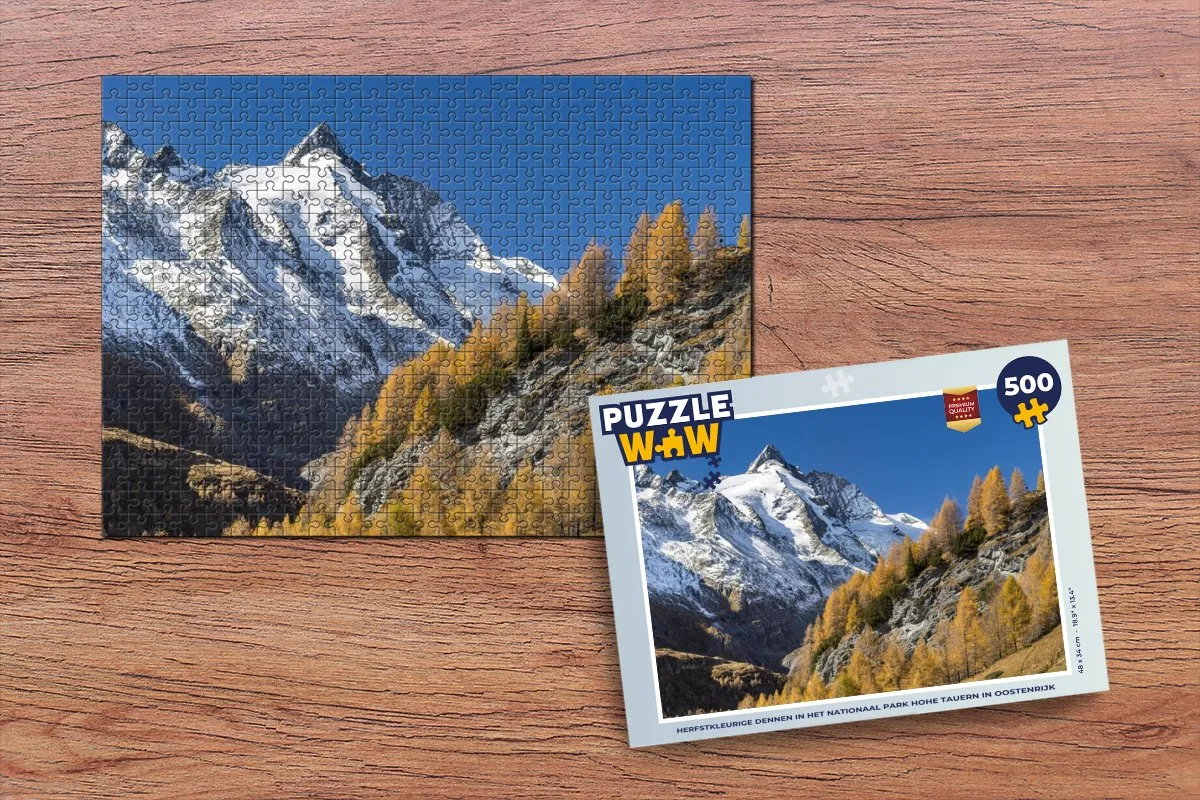 PuzzleWow Legpuzzel Herfstkleurige dennen Oostenrijk 500 Stuks - Multicolor
