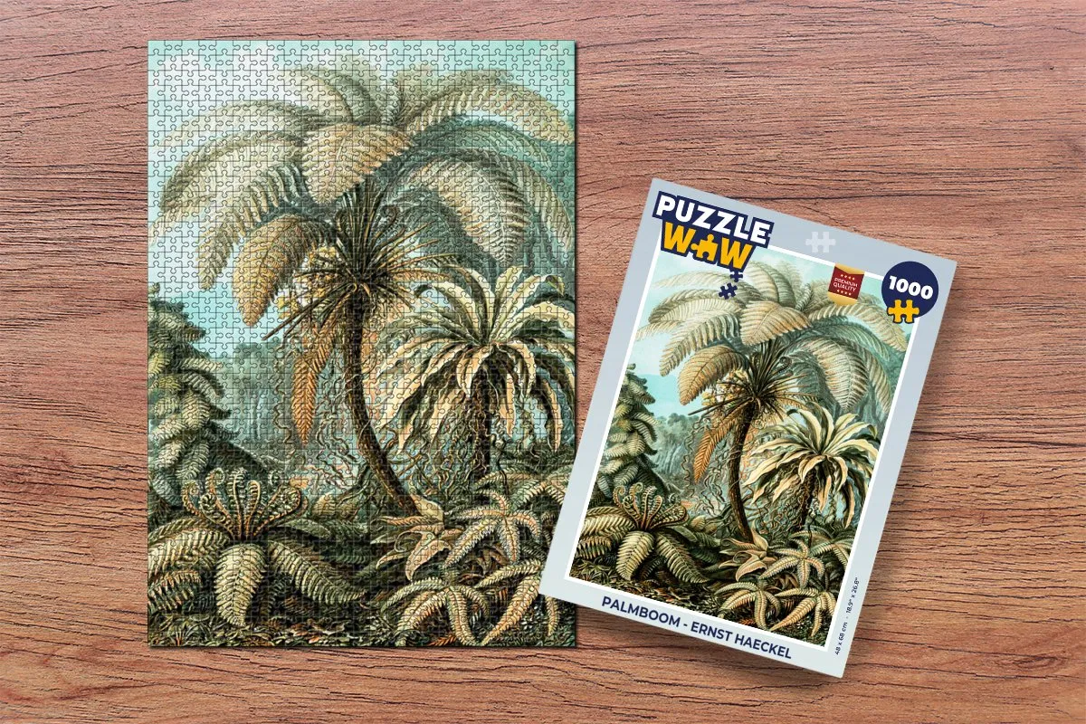 PuzzleWow Palmboom Ernst Haeckel Legpuzzel 1000 Stuks - Multicolor