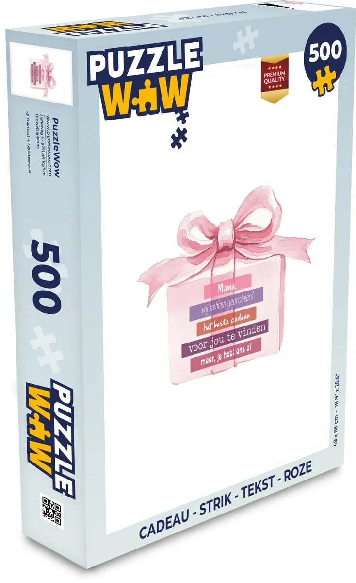 PuzzleWow Roze Legpuzzel 500 Stuks - 8721179515165