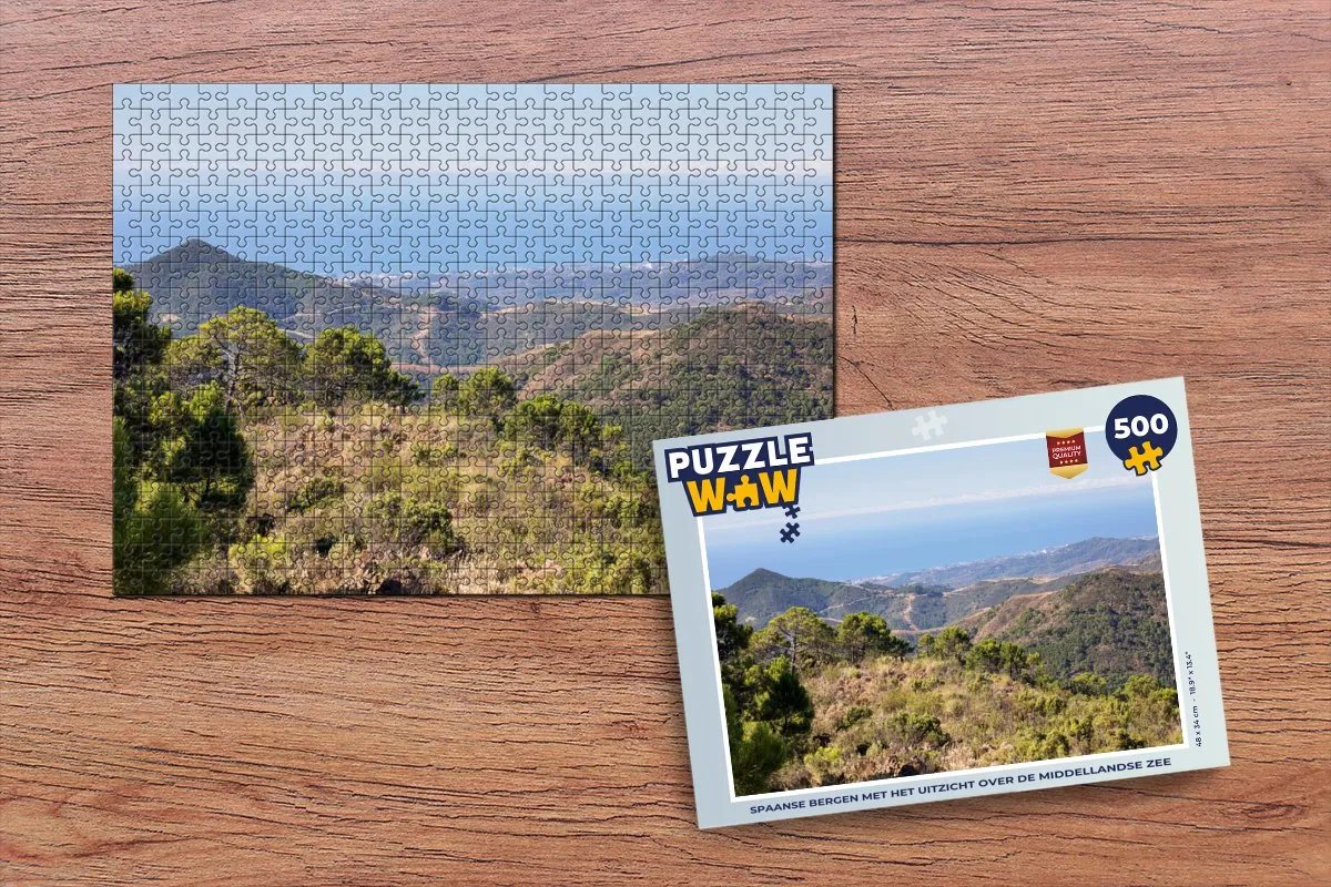 PuzzleWow Legpuzzel Spanje Zee Berg 500 Stuks - Multicolor