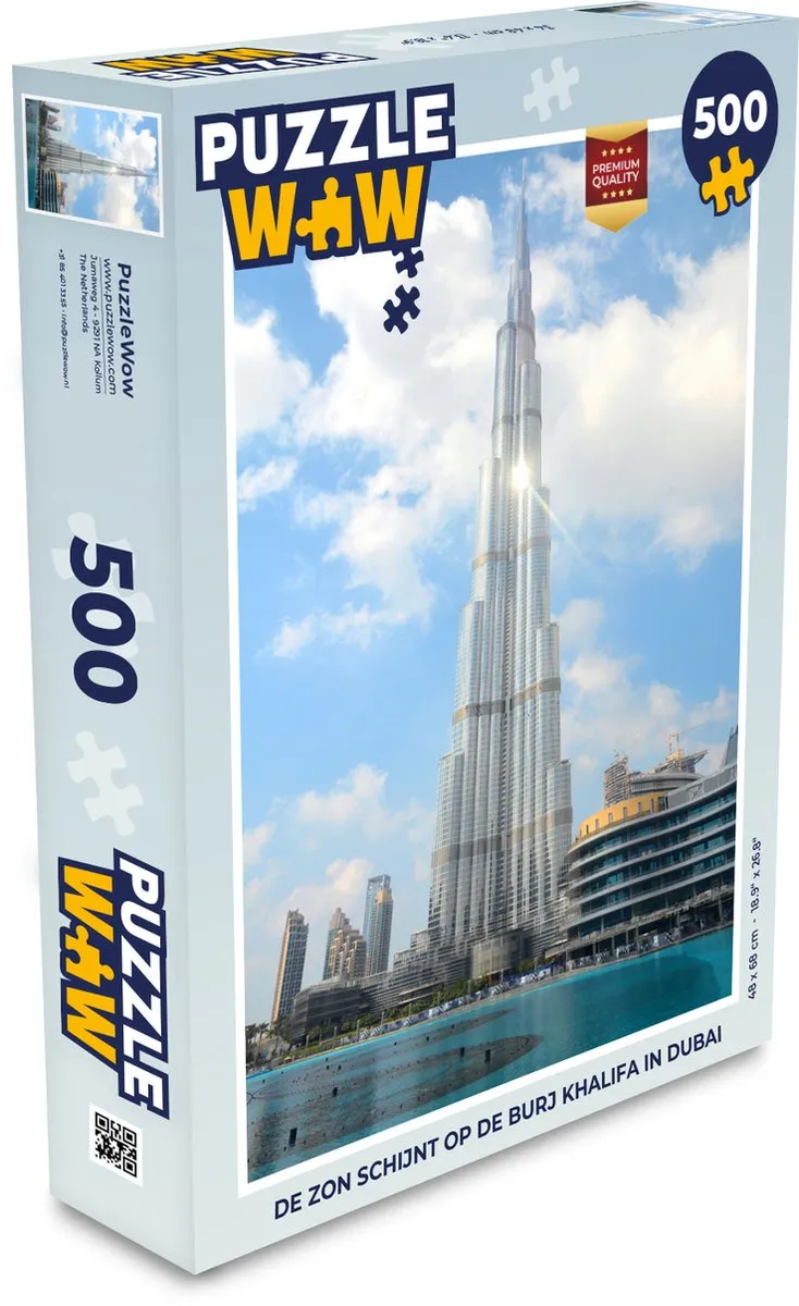 PuzzleWow Legpuzzel Burj Khalifa 500 Stuks - Multicolor