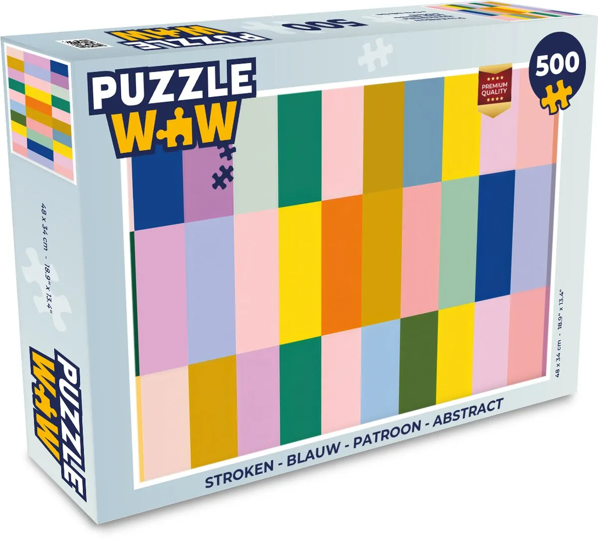 PuzzleWow Stroken Abstract Legpuzzel 500 Stuks - Blauw