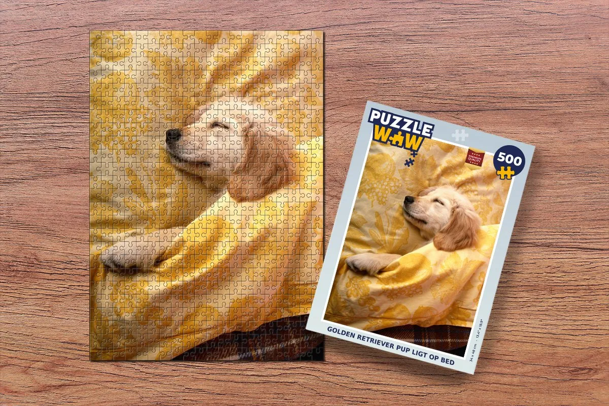 PuzzleWow Legpuzzel Golden Retriever Pup 500 Stuks - Multicolor