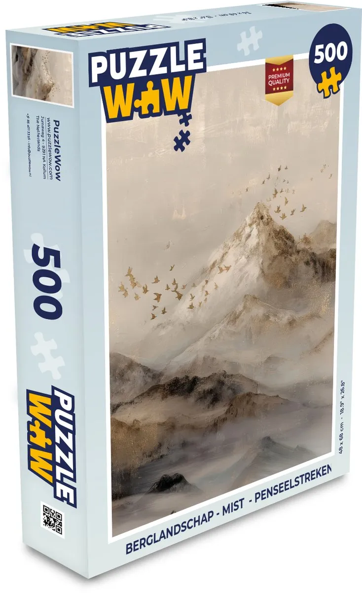 PuzzleWow Berglandschap Legpuzzel 500 Stuks - Vogels