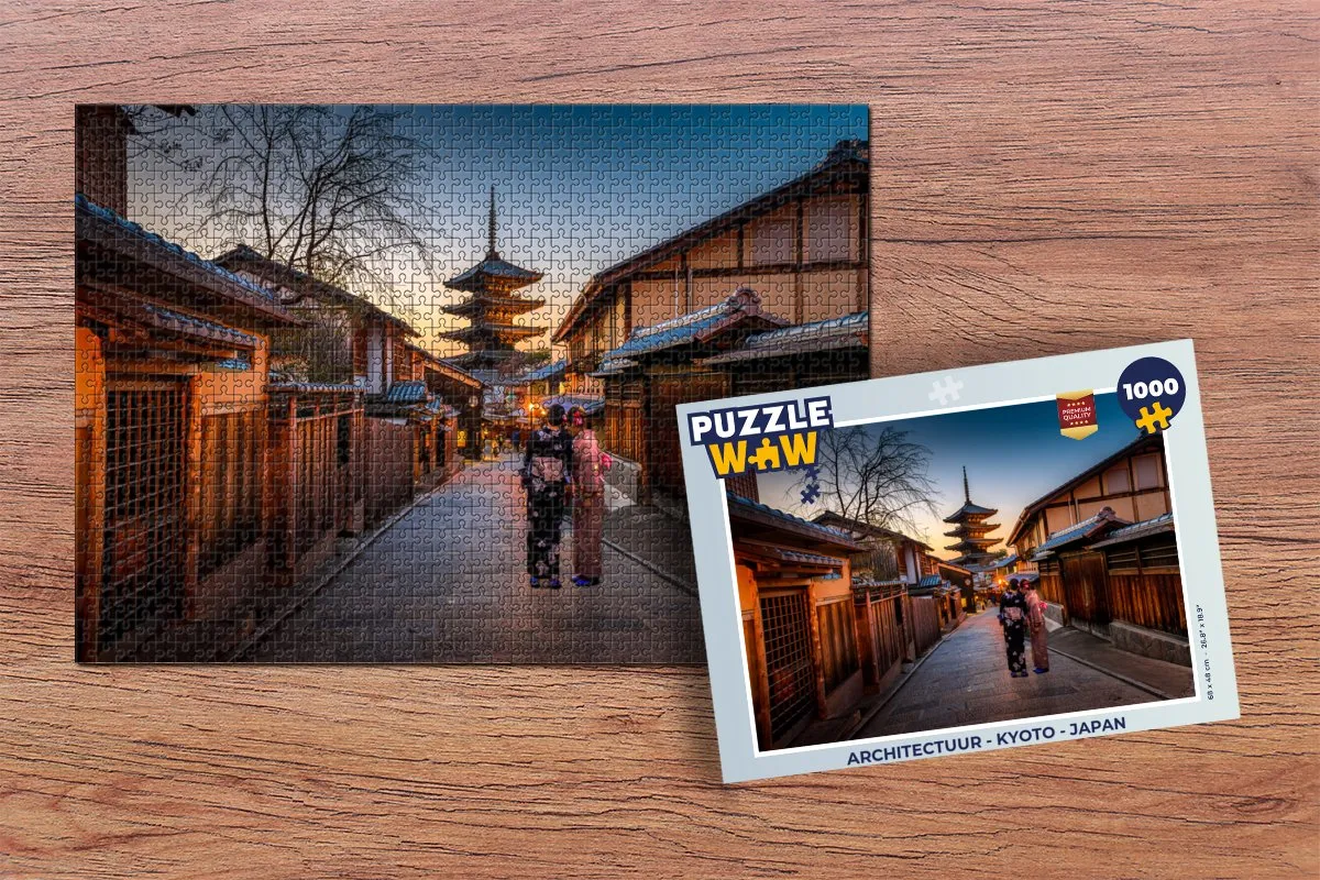 PuzzleWow Architectuur Kyoto Legpuzzel 1000 Stuks - Multicolor