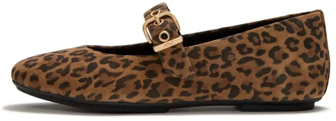 FitFlop Delicato Suede Leopard Mary Janes