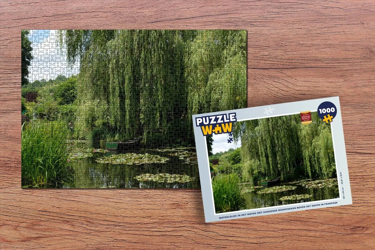 PuzzleWow Waterlelies in Frankrijk Legpuzzel 1000 Stuks - Multicolor