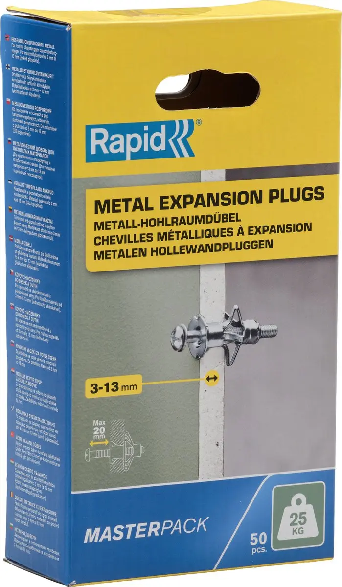 Rapid Hollewandplug voor Plaatdikte 3-13mm