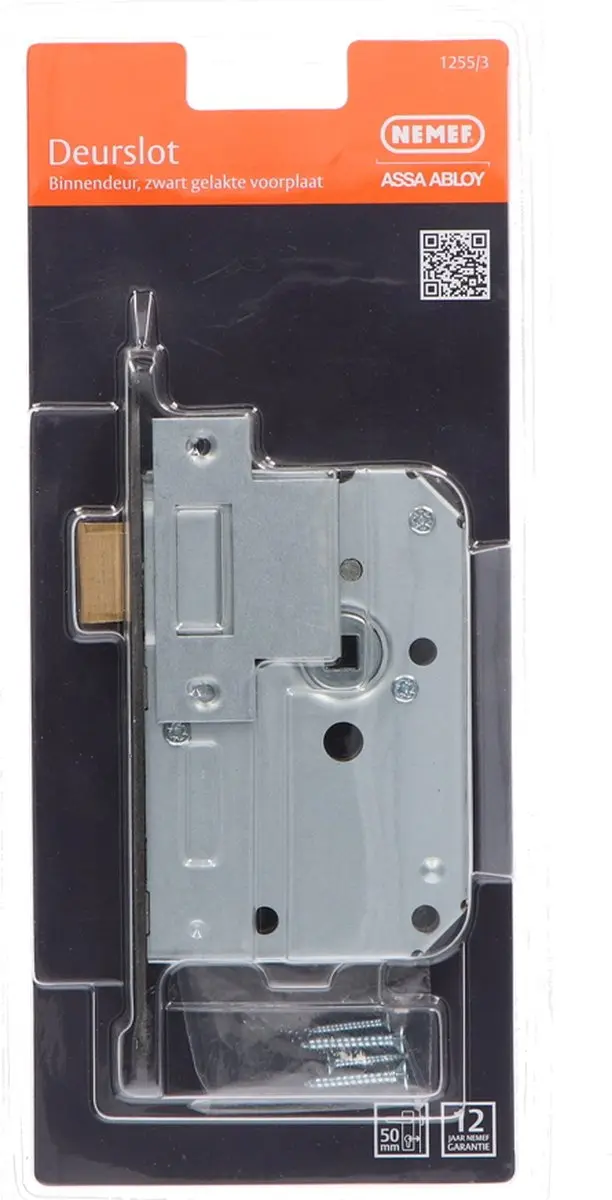Nemef loopslot 1255/3 ls/rs afgerond zwart dm=50mm met sluitplaat blister ( a 1