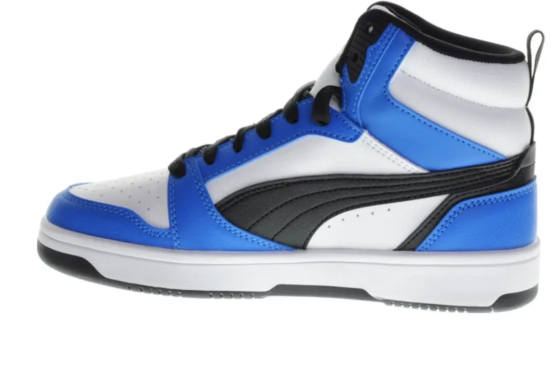 PUMA Rebound V6 Mid Jr Sneakers - Witte/Zwarte/Blaue - afbeelding 3 van 6