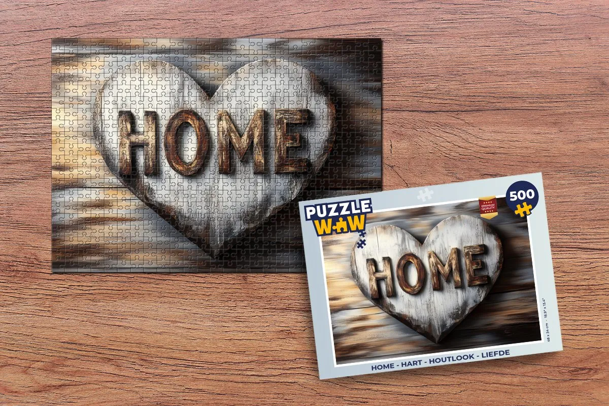 PuzzleWow Hart Legpuzzel 500 Stuks - Home Liefde