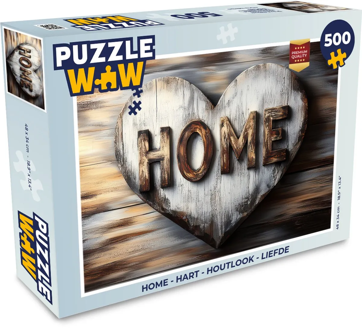 PuzzleWow Hart Legpuzzel 500 Stuks - Home Liefde