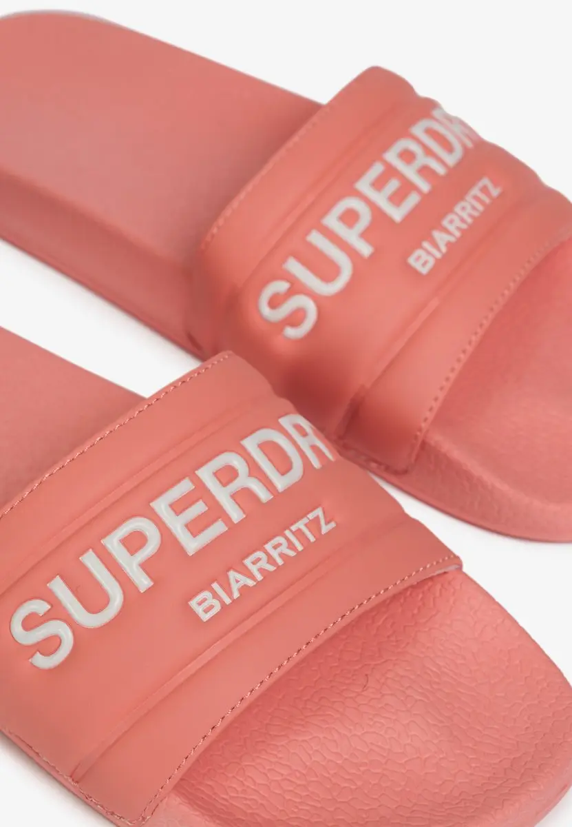 Superdry Destination Pool Slippers Dames - 40/41 - Peach Amber Pink - afbeelding 3 van 6