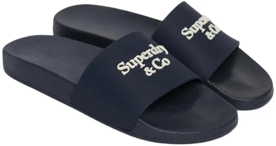 Superdry Company Logo High Build Sliders - Heren - Navy - afbeelding 3 van 6