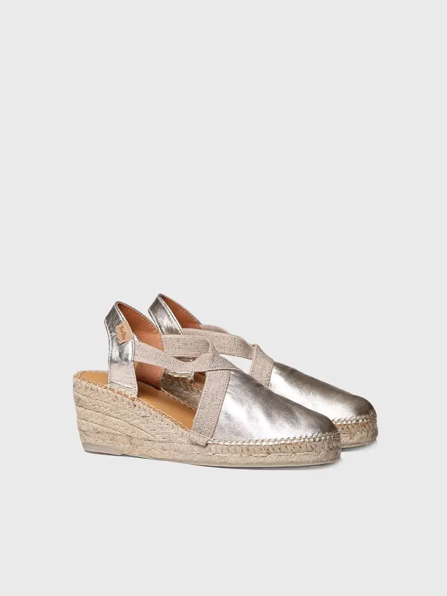 Toni Pons Tossa Dames Espadrilles - Goud - Maat 35 - afbeelding 4 van 6