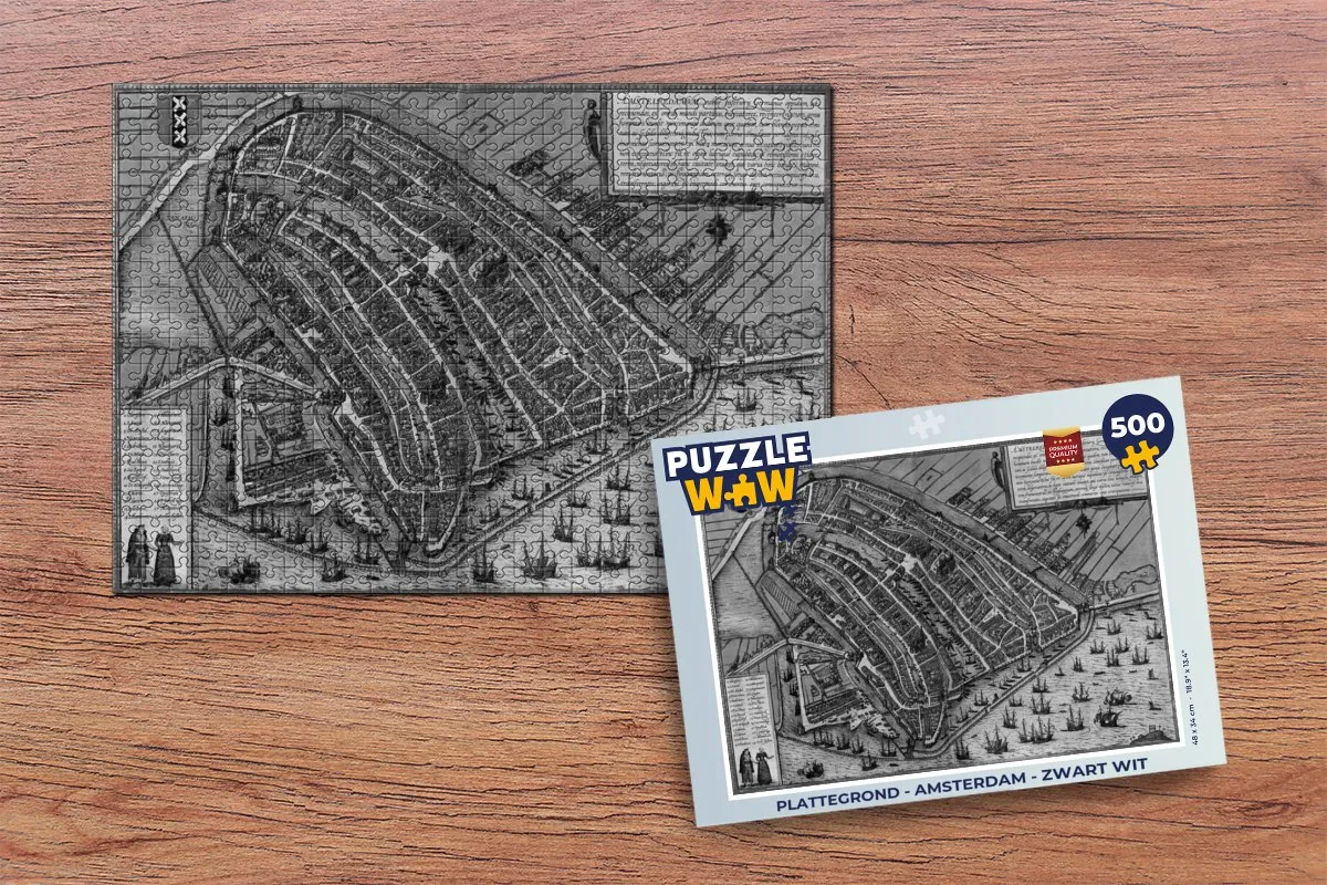 PuzzleWow Amsterdam Legpuzzel 500 Stuks - Multicolor