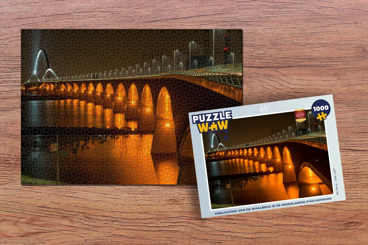 PuzzleWow Brug Nijmegen Legpuzzel 1000 Stuks - Multicolor