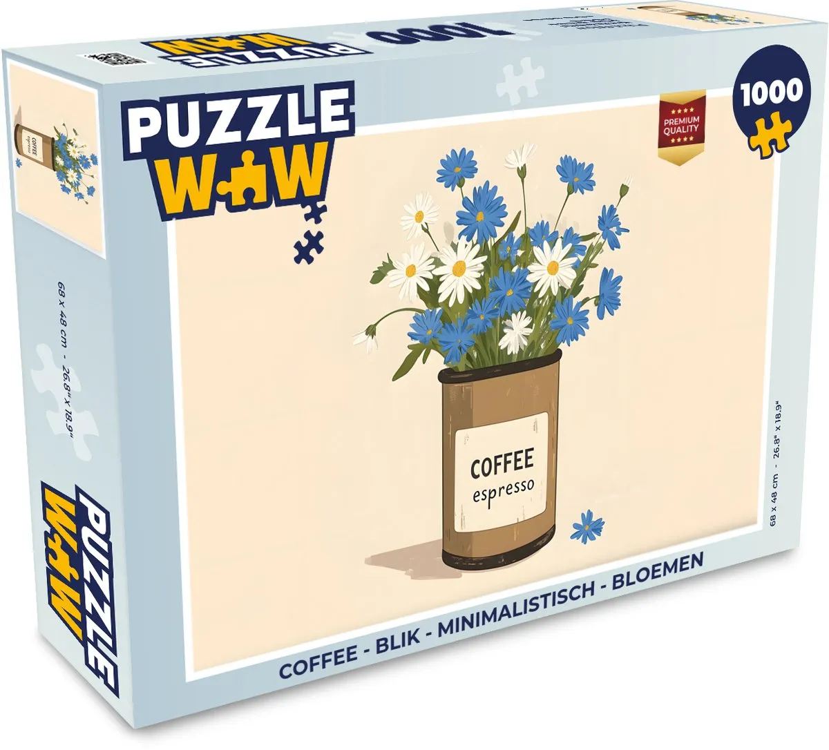 PuzzleWow Coffee Bloemen Legpuzzel 1000 Stuks
