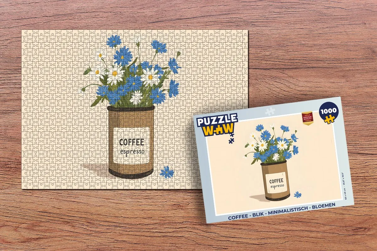 PuzzleWow Coffee Bloemen Legpuzzel 1000 Stuks
