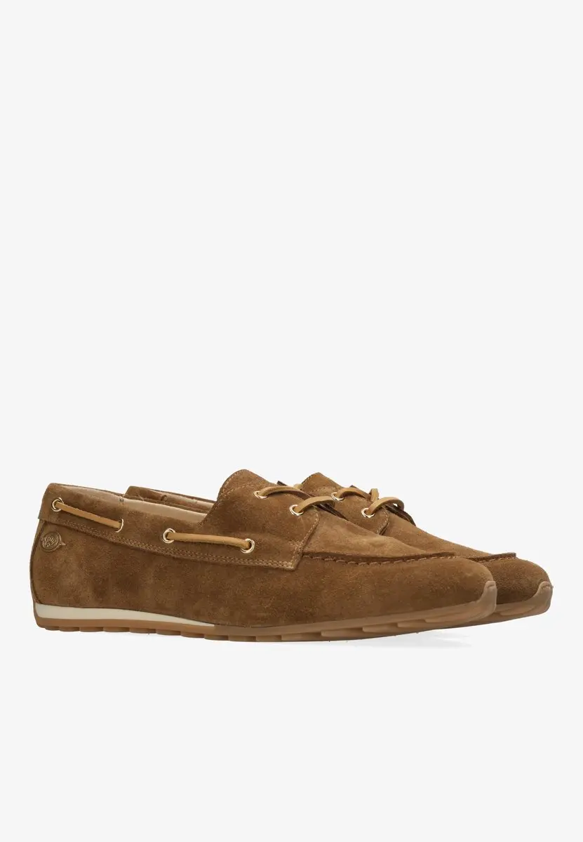 Fred De La Bretoniere - Uta Mocca Mocassin Suède Cognac - Maat 38