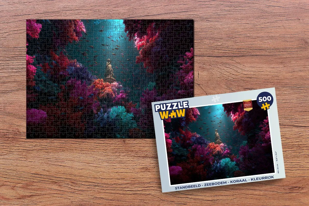 PuzzleWow Standbeeld Zeebodem Koraal Legpuzzel 500 Stuks - MPN 8721406854104