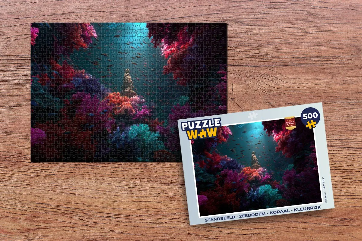 PuzzleWow Standbeeld Zeebodem Koraal Legpuzzel 500 Stuks - MPN 8721406854104
