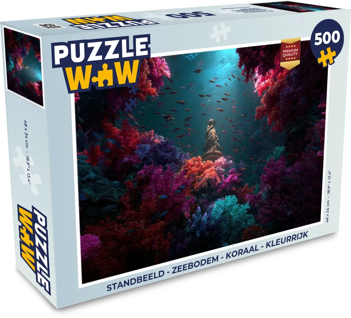 PuzzleWow Standbeeld Zeebodem Koraal Legpuzzel 500 Stuks - MPN 8721406854104