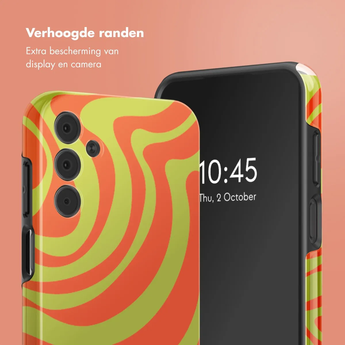 Selencia Hoesje Samsung Galaxy A15 - Wavy Swirl Orange Fern
