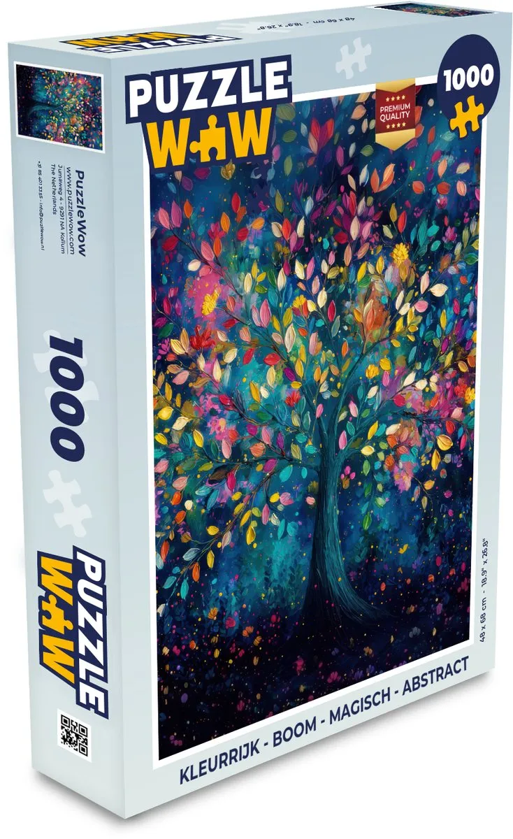 PuzzleWow Boom Magisch Abstract Legpuzzel 1000 Stukjes - Kleurrijk