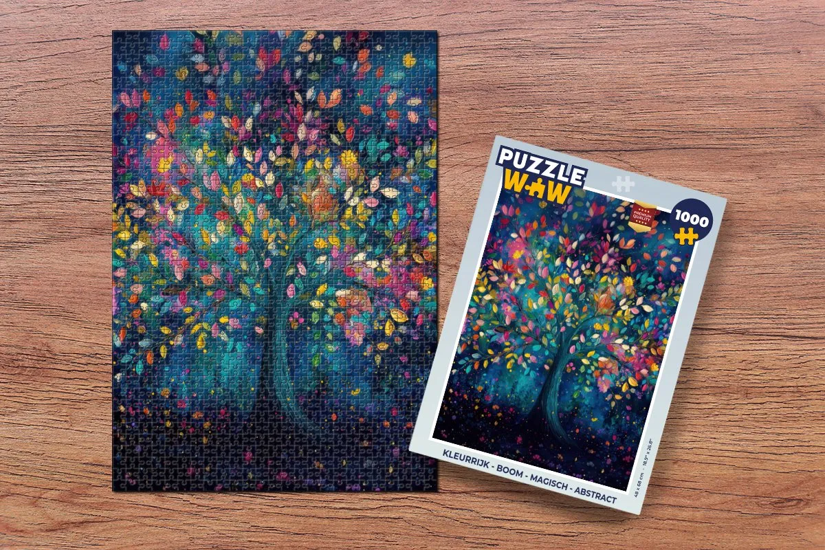 PuzzleWow Boom Magisch Abstract Legpuzzel 1000 Stukjes - Kleurrijk