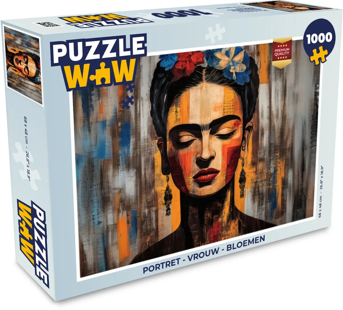 PuzzleWow Portret Vrouw Bloemen Legpuzzel 1000 Stuks