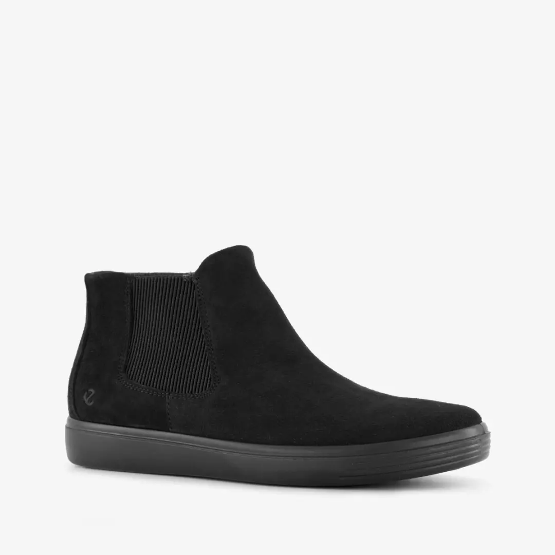 Ecco classic chelsea boots suède dames zwart
