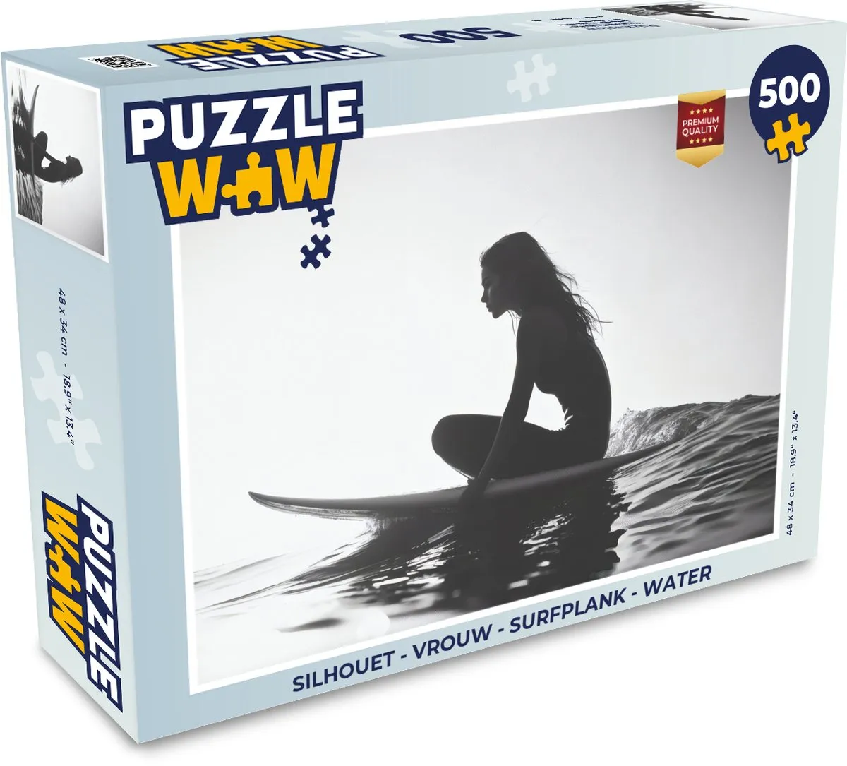 PuzzleWow Silhouet Surfplank Legpuzzel 500 Stuks - MPN 8721374598833