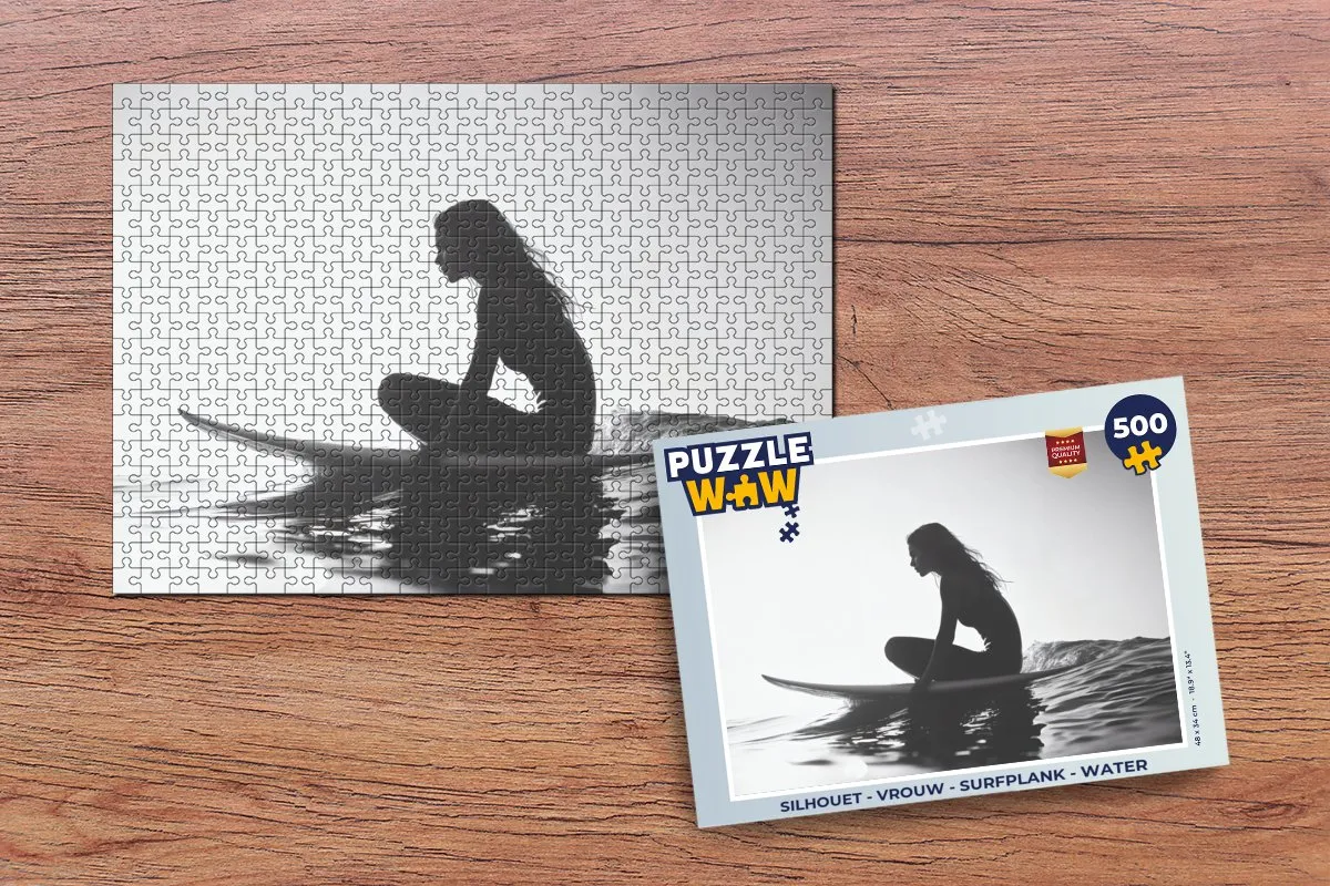 PuzzleWow Silhouet Surfplank Legpuzzel 500 Stuks - MPN 8721374598833
