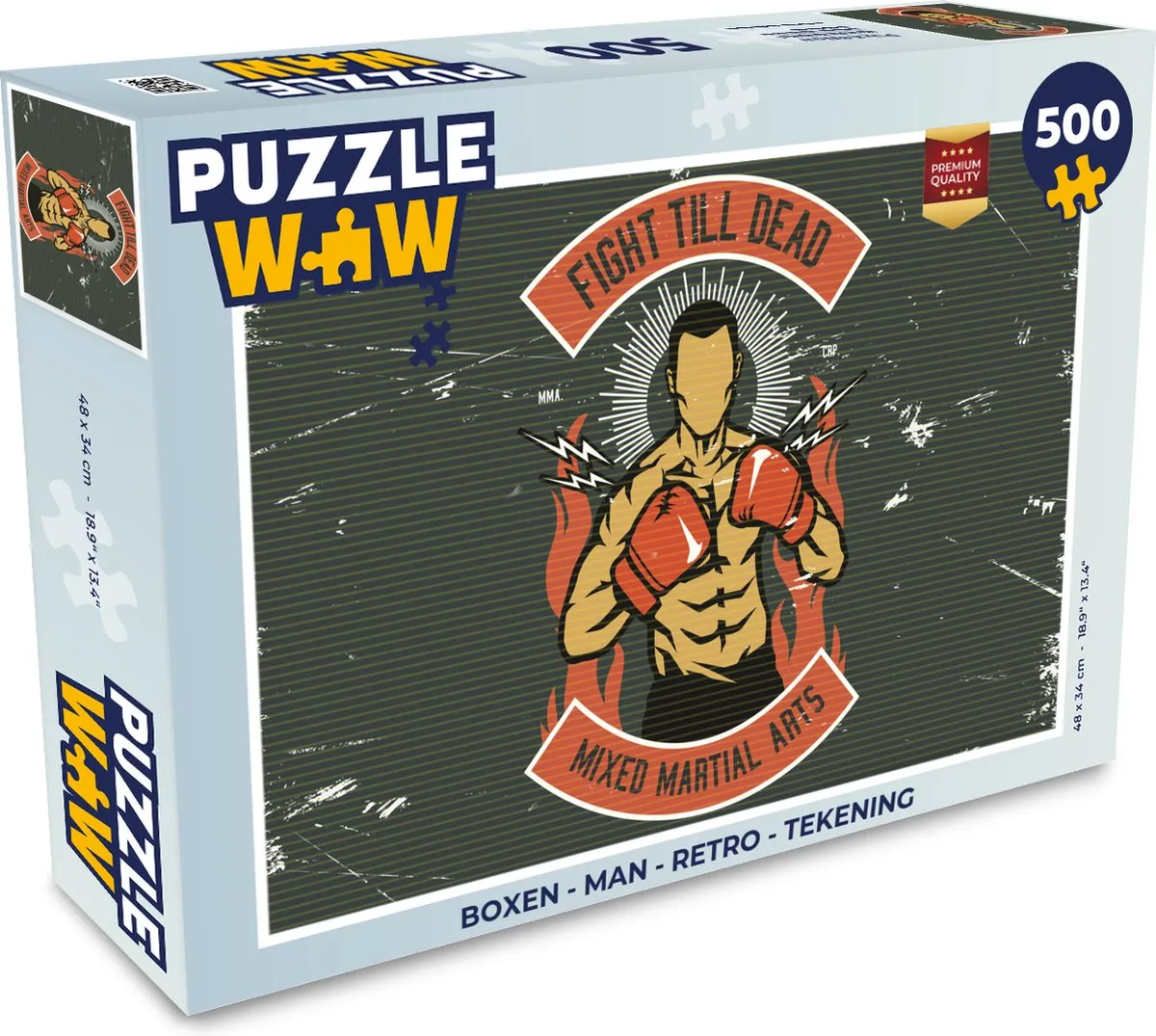 PuzzleWow Retro Man Legpuzzel 500 Stuks - Multicolor