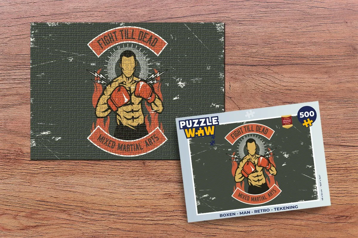PuzzleWow Retro Man Legpuzzel 500 Stuks - Multicolor