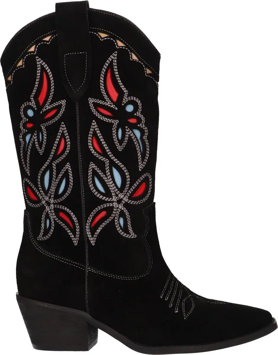 La Strada Western Boot Zwart Suede